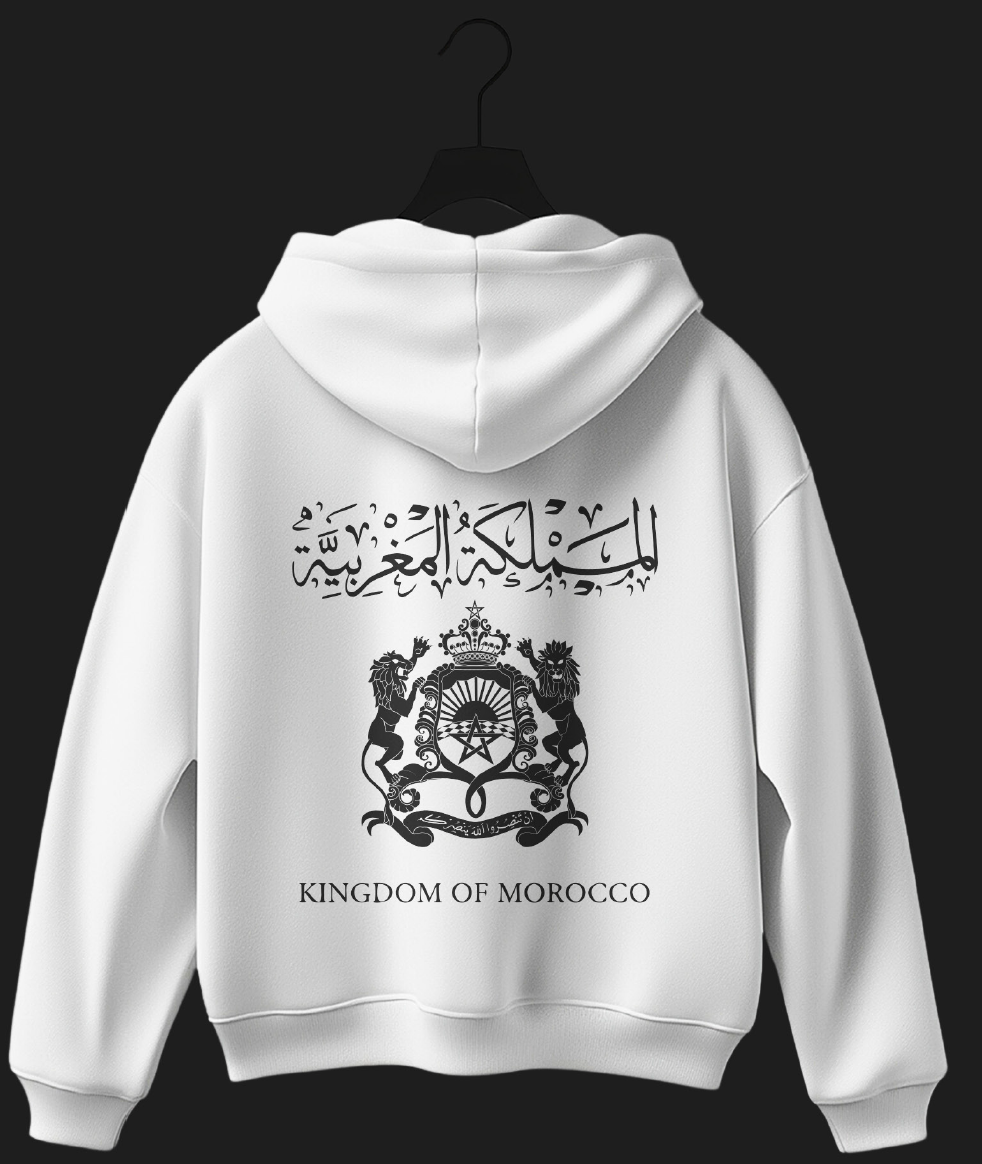 Hoodie Unic – Design Premium – Blanc Maroc 1