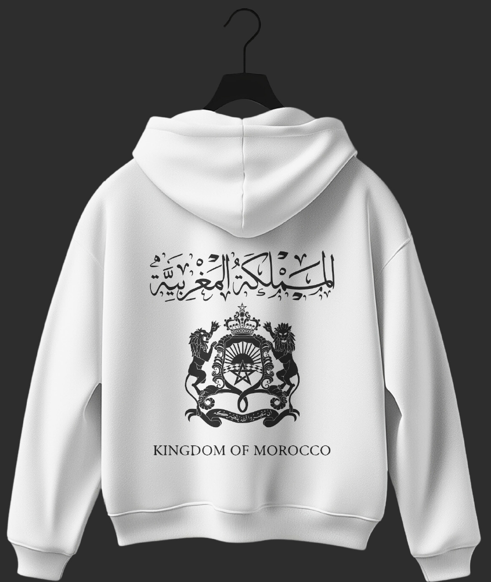 Hoodie Unic – Design Premium – Blanc Maroc Vert