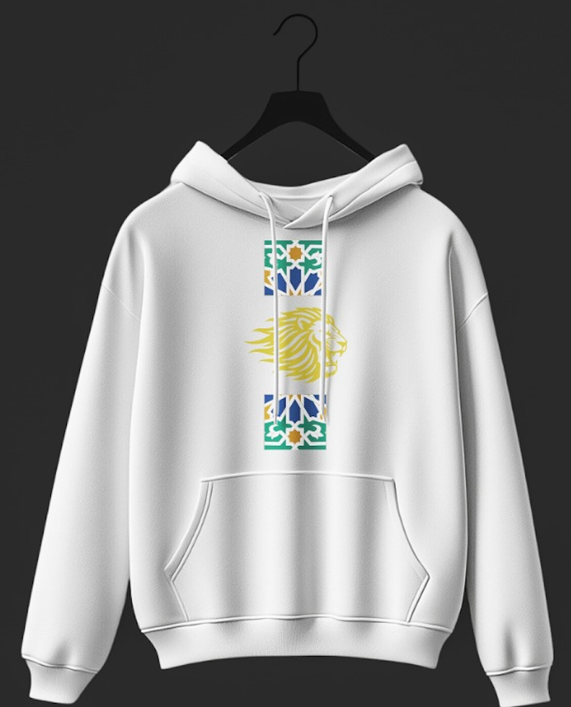 Hoodie Unic – Design Premium – Blanc ZELIJ