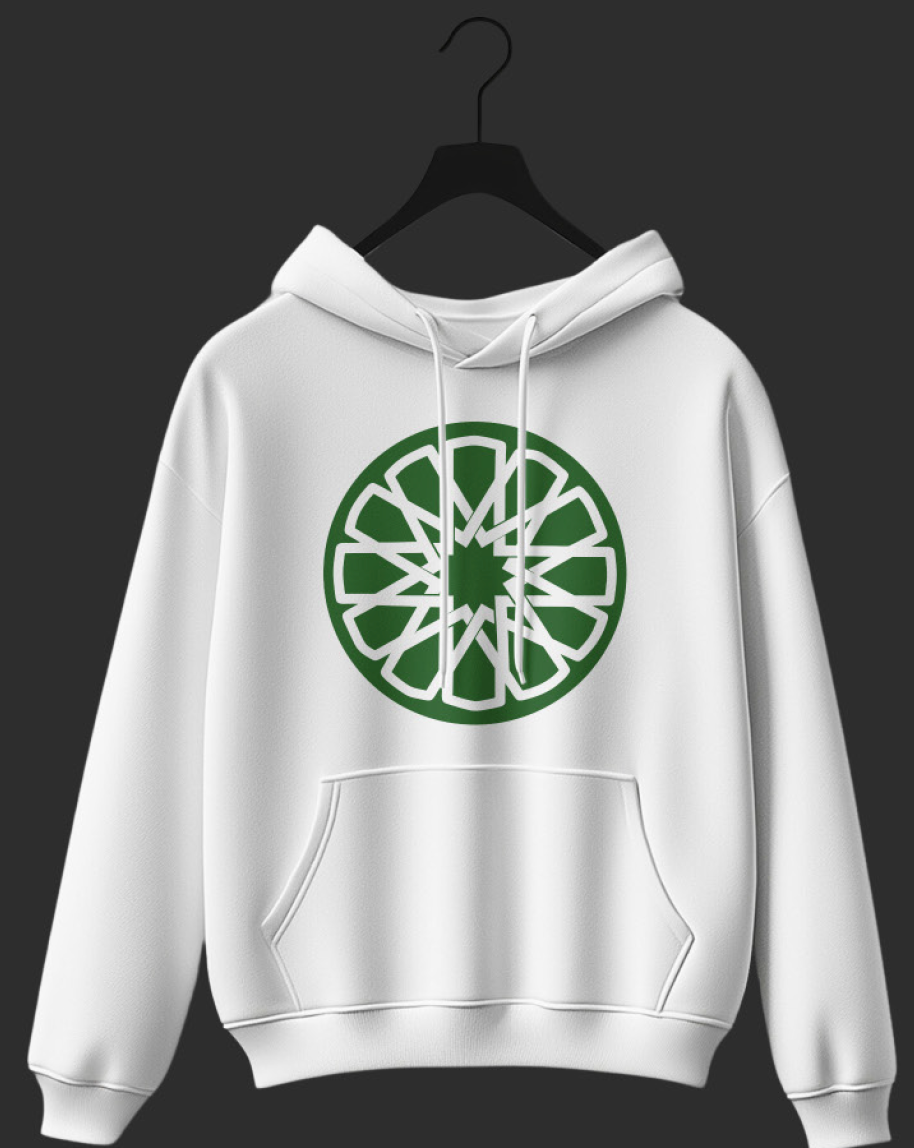 Hoodie Unic – Design Premium – Blanc Maroc Vert